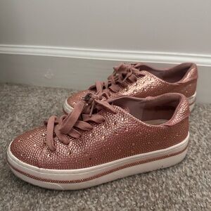 Women's Pink Glitter Sneakers